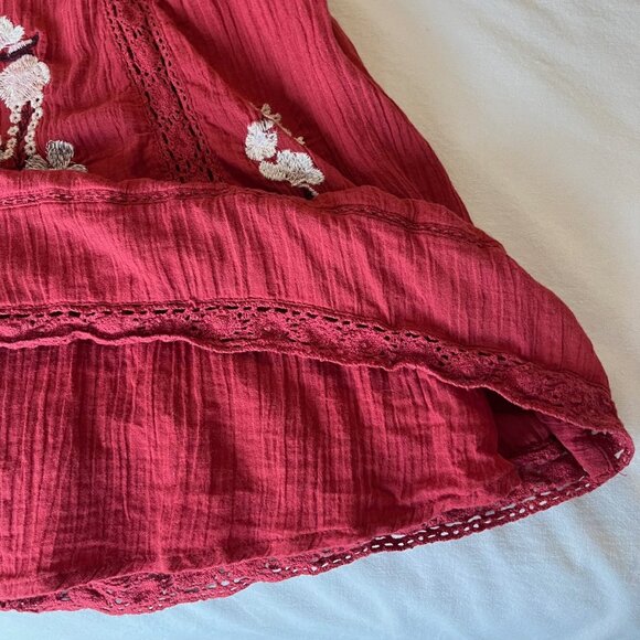 Free People Perfectly Victorian Embroidered Mini Dress | Size Medium - Picture 12 of 14